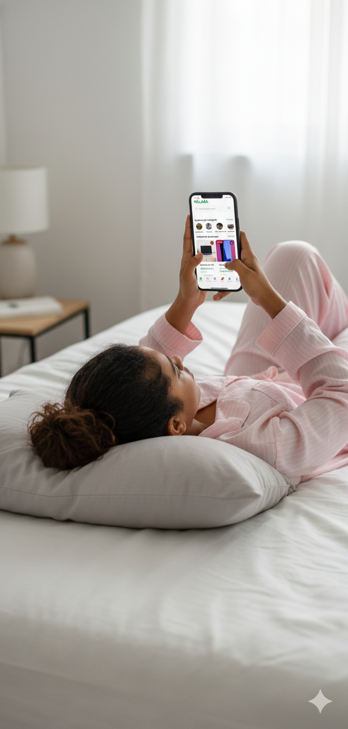 Client utilisant l'application Nkuna