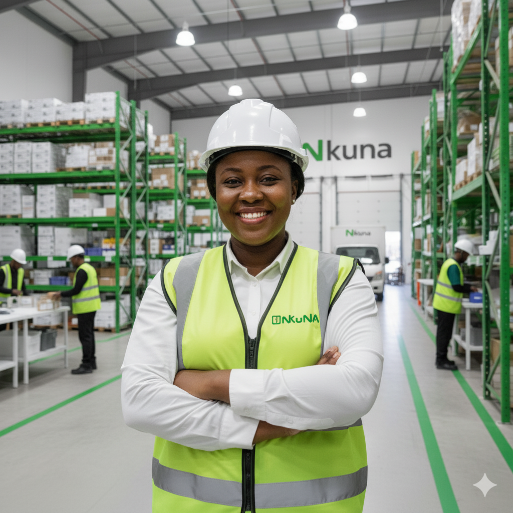 Employée Nkuna dans l'entrepôt sécurisé