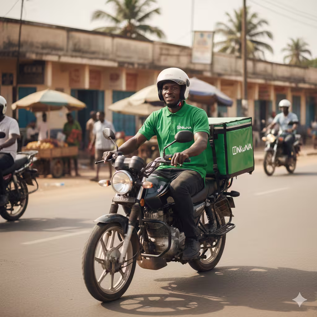 Livreur Nkuna en moto