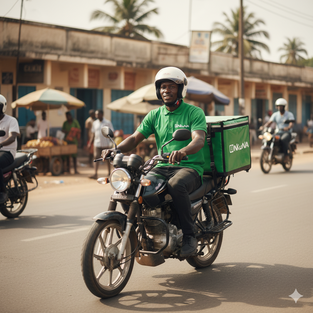 Livreur Nkuna en moto